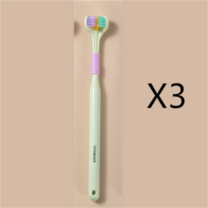 Three-sided Macaron Soft Bristle Toothbrush Care Safety Toothbrush Teeth Deep Cleaning Portable Travel