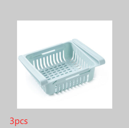 Refrigerator Telescopic Storage Basket Refrigerator Drawer Storage Rack Freshness Preservation Box Freezing Box Storage Rack