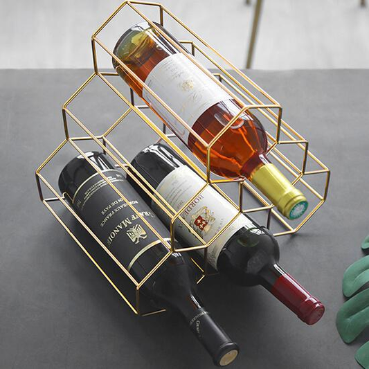 Creative Geometric Wine Rack Metal Simple Household Grape Wine Rack Restaurant Living Room Bar Wine Cabinet Wine Display