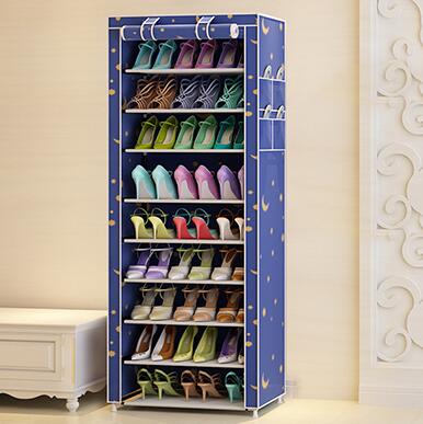 Actionclub Oxford Cloth Minimalist Multi-functional Dustproof Shoe Cabinet Shoes Racks 10 Layer 9 Grid Shoe Organizer Shelf