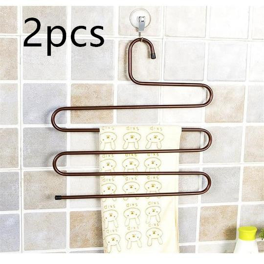 Magic non-slip s-type home pants rack