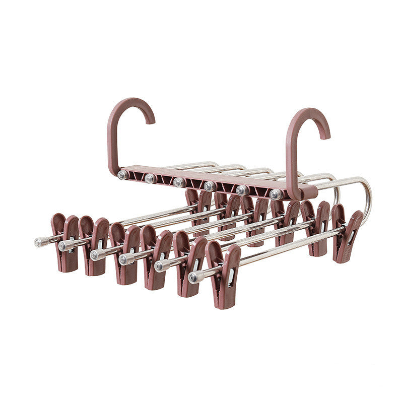 Stainless Steel Telescopic Folding Multifunctional Multi-layer Trouser Rack Pants Hanger