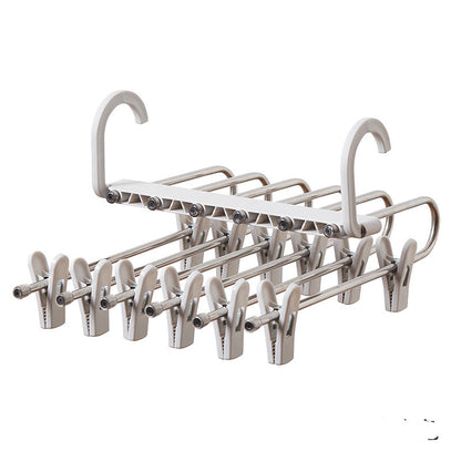 Stainless Steel Telescopic Folding Multifunctional Multi-layer Trouser Rack Pants Hanger