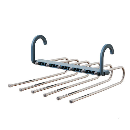 Stainless Steel Telescopic Folding Multifunctional Multi-layer Trouser Rack Pants Hanger