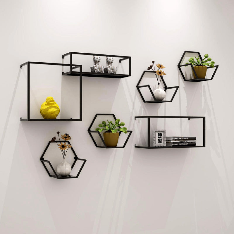 Nordic Wrought Iron Wall Shelf Creative Lattice