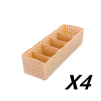 Plastic Stackable Organizer 5 Cells Finishing Box for Socks Underwear