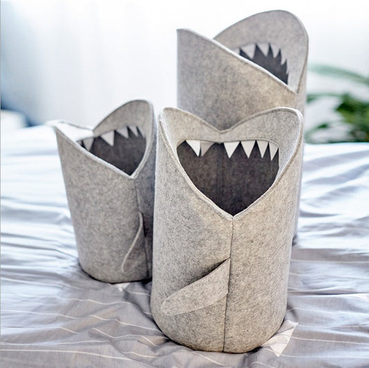 Dirty clothes shark storage bucket