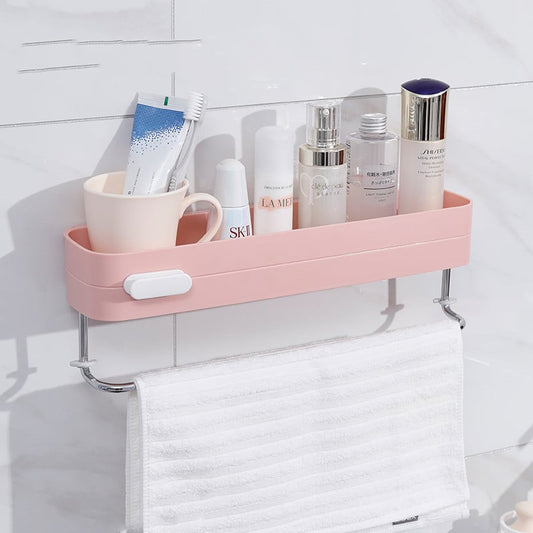 Perforated bathroom shelf