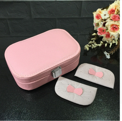 Cosmetic storage box with zipper travel portable jewelry box