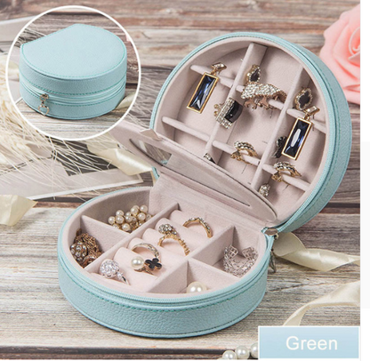 Cosmetic storage box with zipper travel portable jewelry box