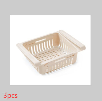 Refrigerator Telescopic Storage Basket Refrigerator Drawer Storage Rack Freshness Preservation Box Freezing Box Storage Rack