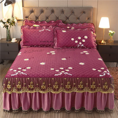 Single Piece Short Plush Bed Cover Bed