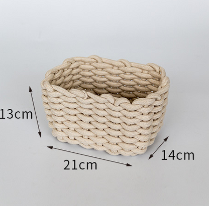 Nordic Wind Hand-woven Thick Cotton Rope Storage Box Simple Storage Basket