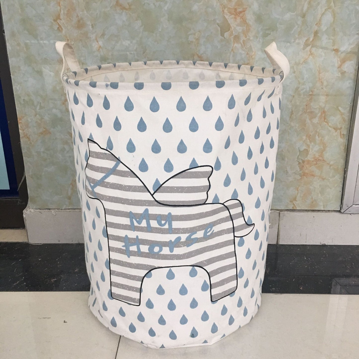 Cotton linen art five-pointed star horse clothing storage bucket laundry bucket basket toy storage basket