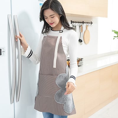 Women Aprons Waterproof Adjustable Neck Strap Absorbent Cooking Gardening BBQ Baking Sleeveless Kitchen Apron with Pocket