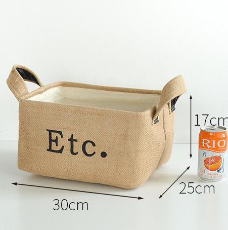 Jute padded fabric storage box cotton linen storage box clothing hard storage box storage foldable