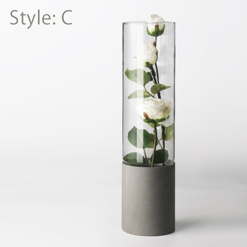 Straight cement vase