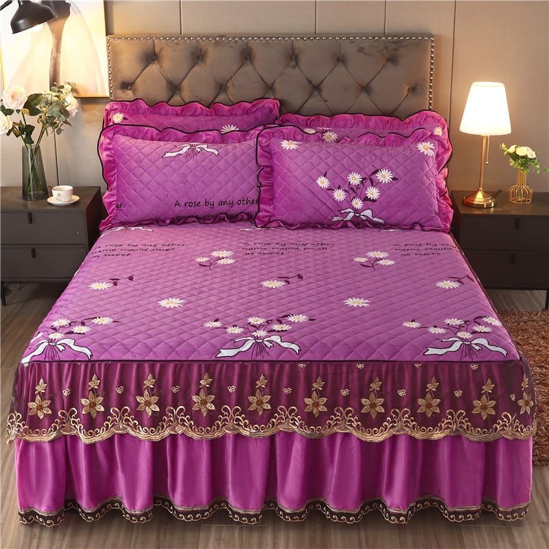 Single Piece Short Plush Bed Cover Bed