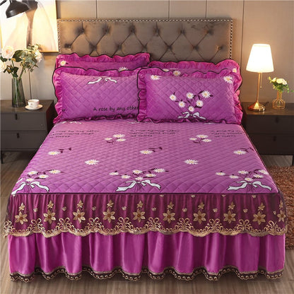 Single Piece Short Plush Bed Cover Bed