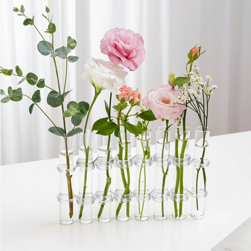 Test Tube Clear Glass Vase For Plant Bottle Flower Pot Hydroponic Container Decor Wedding Party Floral Hinged Flower Vases Home Decor