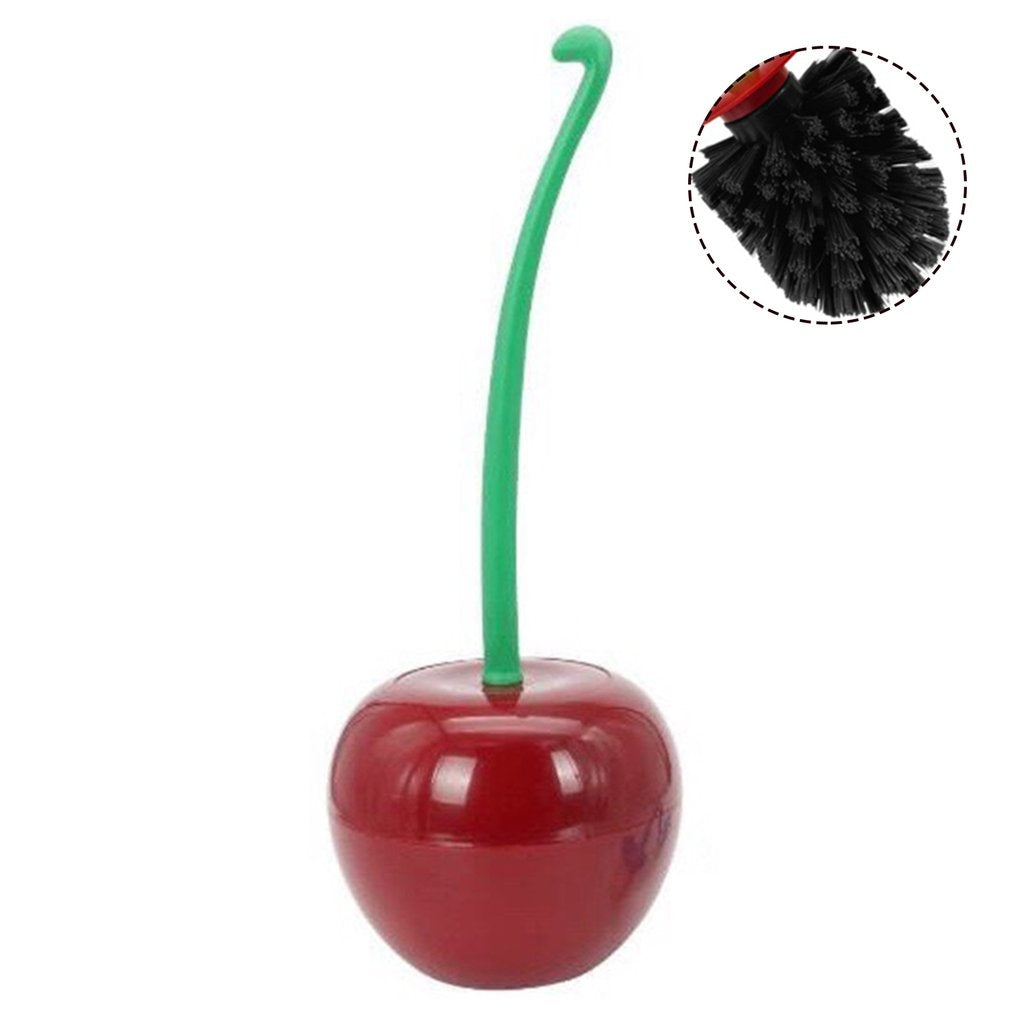 Long Handle Soft Hair Household Toilet Brush Cherry Toilet Brush Daily Necessities Creative Plastic Cleaning Brush Toilet Brush Set