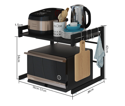 Retractable kitchen microwave rack