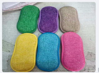 Double-Sided Kitchen Cleaning Magic Sponge Microfiber Non-Stick Kitchen Parts Washing Bowl And Pot Tools