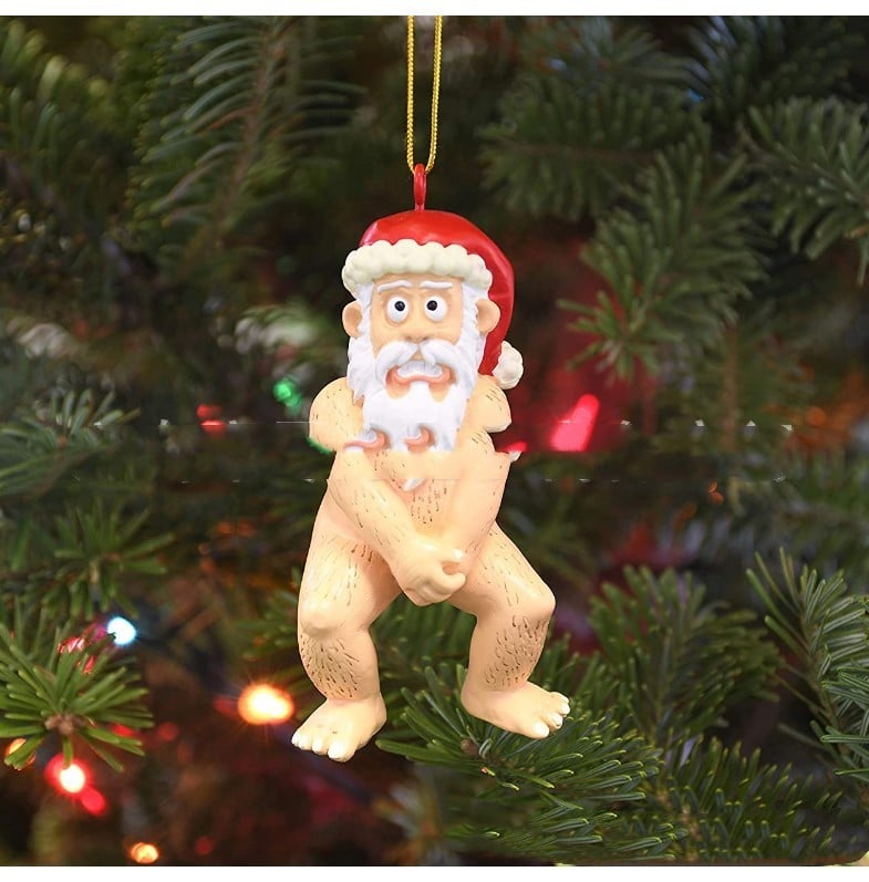 Naked Santa Claus Resin Decoration