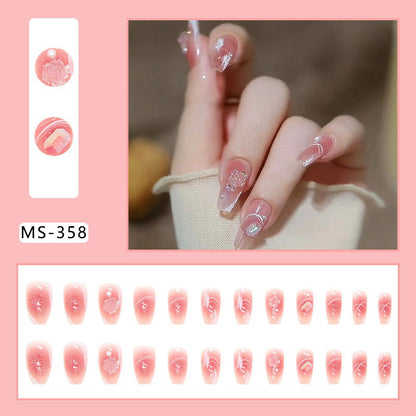 Japanese-style Armor Long Broken Diamond Streamer Fake Nails