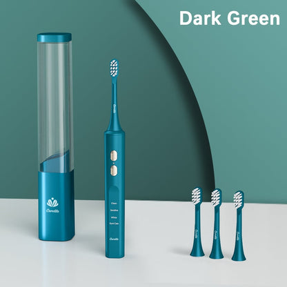 Caredite Newest Travel Electronic Toothbrush With Ultraviolet Disinfection Function Case Suit, 4 Cleaning Modes With 3 Power Model, 45 Days Long Lasting Battery Life