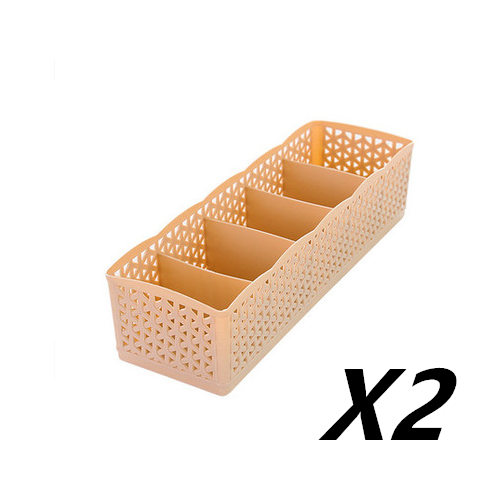 Plastic Stackable Organizer 5 Cells Finishing Box for Socks Underwear