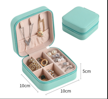 Creative travel portable jewelry box earrings earrings jewelry storage box leather small jewelry bag