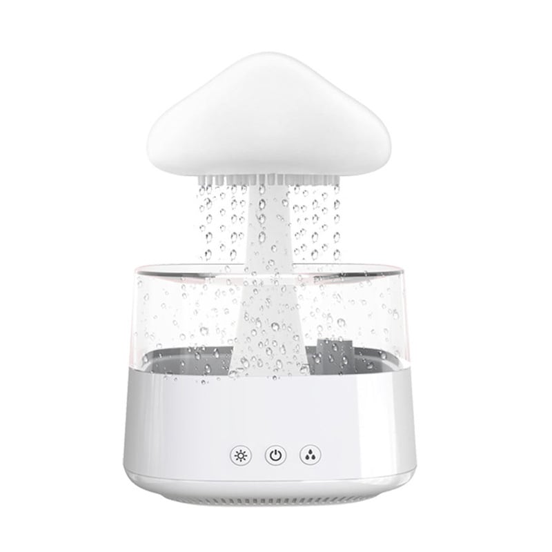 2-in-1 Desk Humidifier Rain Cloud Aromatherapy Essential Oil Zen Diffuser & Raining Cloud Night Light Mushroom Lamp